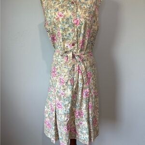 Vintage Floral Button Front Dress